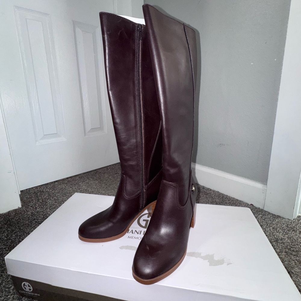 Giani Bernini Women's Odettee Memory Foam Block Heel Knee High Riding Boots